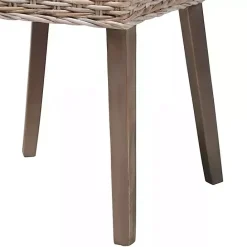 New Kirklands Home Natural Rattan Cutout Back Dining Chair Brown