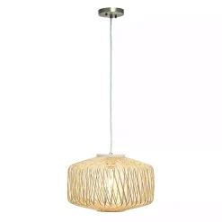 Kirklands Home Natural Rat Geometric Pendant Light Tan