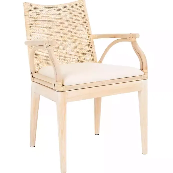 Kirklands Home Natural Rattan Gianna Accent Chair White