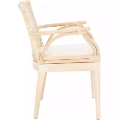 Kirklands Home Natural Rattan Gianna Accent Chair White