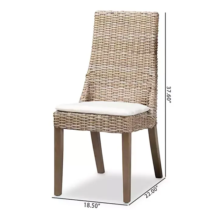 Sale Kirklands Home Natural Rattan High Back Dining Chairs, Set of 2 Brown