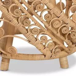 Kirklands Home Natural Rat Open Woven Accent Table Tan