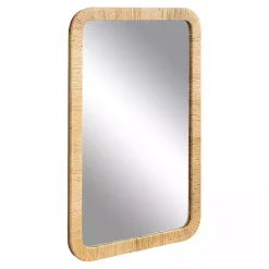 Outlet Kirklands Home Natural Rattan Rounded Rectangle Wall Mirror