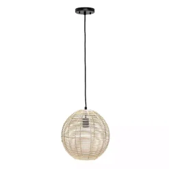 Kirklands Home Natural Rat Sphere Pendant Light Tan