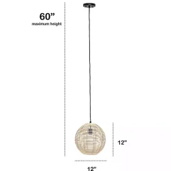 Kirklands Home Natural Rat Sphere Pendant Light Tan