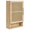 Outlet Kirklands Home Natural Rattan Wall Cabinet with Shelf
