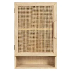 Outlet Kirklands Home Natural Rattan Wall Cabinet with Shelf