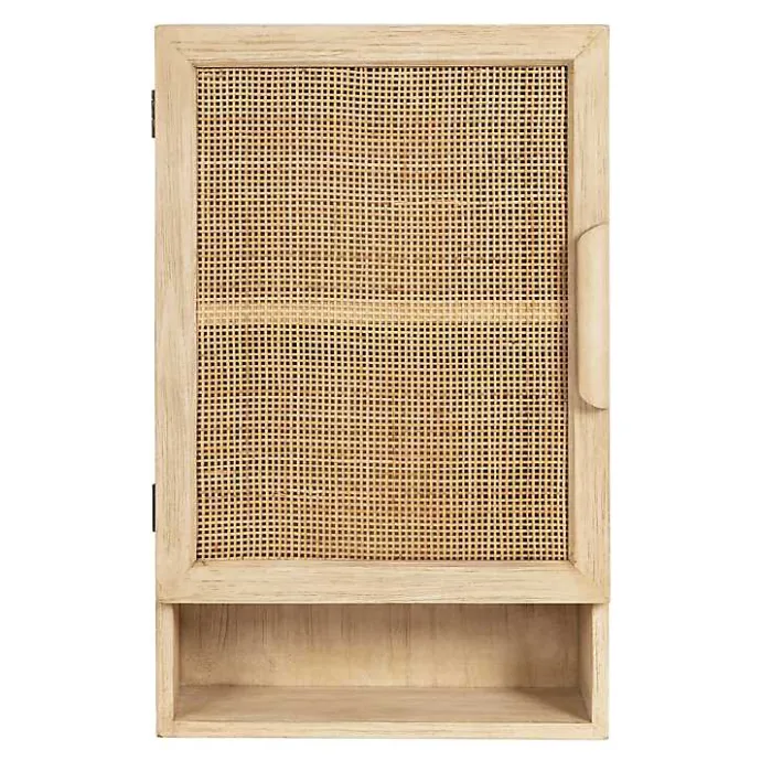 Outlet Kirklands Home Natural Rattan Wall Cabinet with Shelf