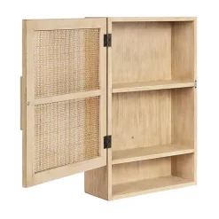 Outlet Kirklands Home Natural Rattan Wall Cabinet with Shelf