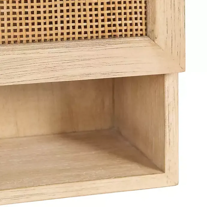 Outlet Kirklands Home Natural Rattan Wall Cabinet with Shelf