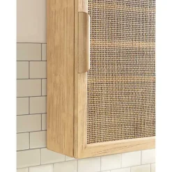 Outlet Kirklands Home Natural Rattan Wall Cabinet