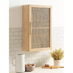Outlet Kirklands Home Natural Rattan Wall Cabinet
