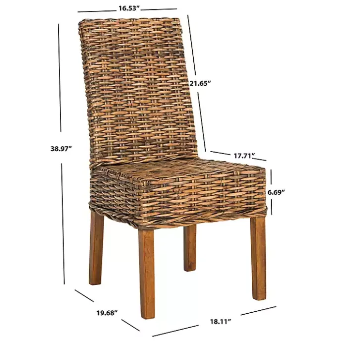 Outlet Kirklands Home Natural Rattan Wood Woven 2-pc. Dining Chair Set Brown