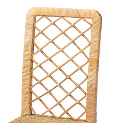 New Kirklands Home Natural Rat Woven Back Dining Chairs, Set of 2 Tan
