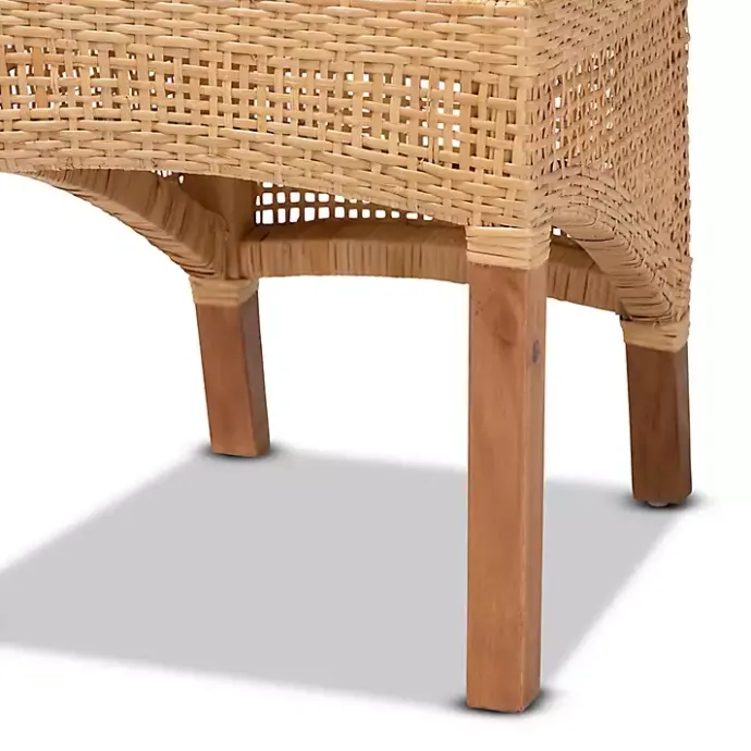 New Kirklands Home Natural Rat Woven Back Dining Chairs, Set of 2 Tan