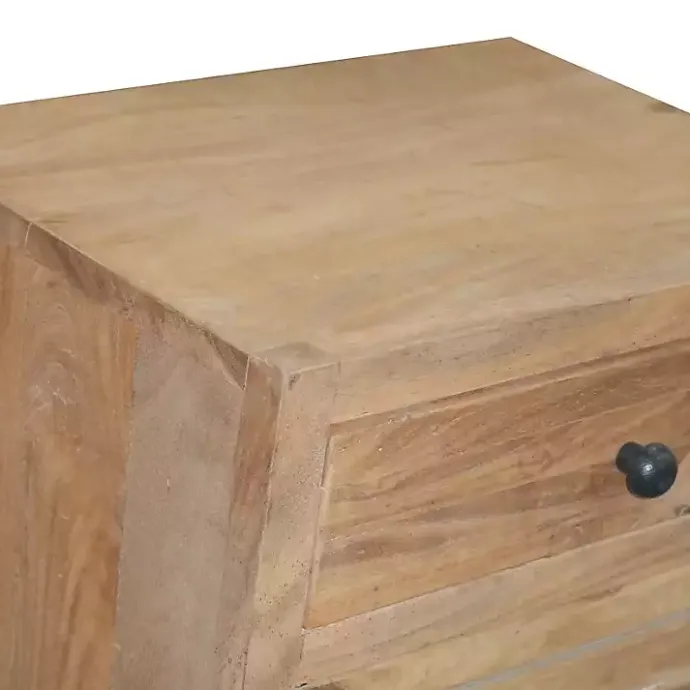 Clearance Kirklands Home Natural Reclaimed Wood Diagonal Slats Nightsd Tan