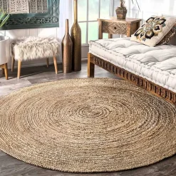 Best Kirklands Home Natural Reno Woven Round Area Rug, 4 ft. Tan