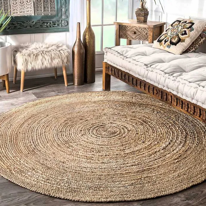 Best Kirklands Home Natural Reno Woven Round Area Rug, 4 ft. Tan
