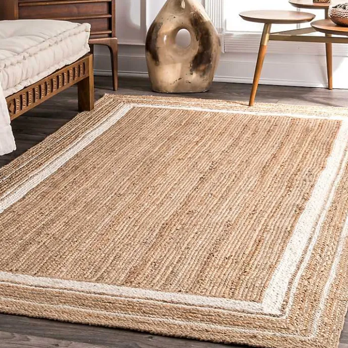 Best Kirklands Home Natural Renwick Braided Border Area Rug, 5x8