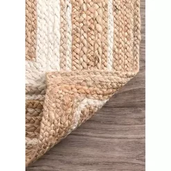 Best Kirklands Home Natural Renwick Braided Border Area Rug, 5x8