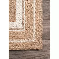 Best Kirklands Home Natural Renwick Braided Border Area Rug, 5x8