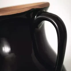 Best Kirklands Home Natural Rimmed Onyx Urn Vase Black