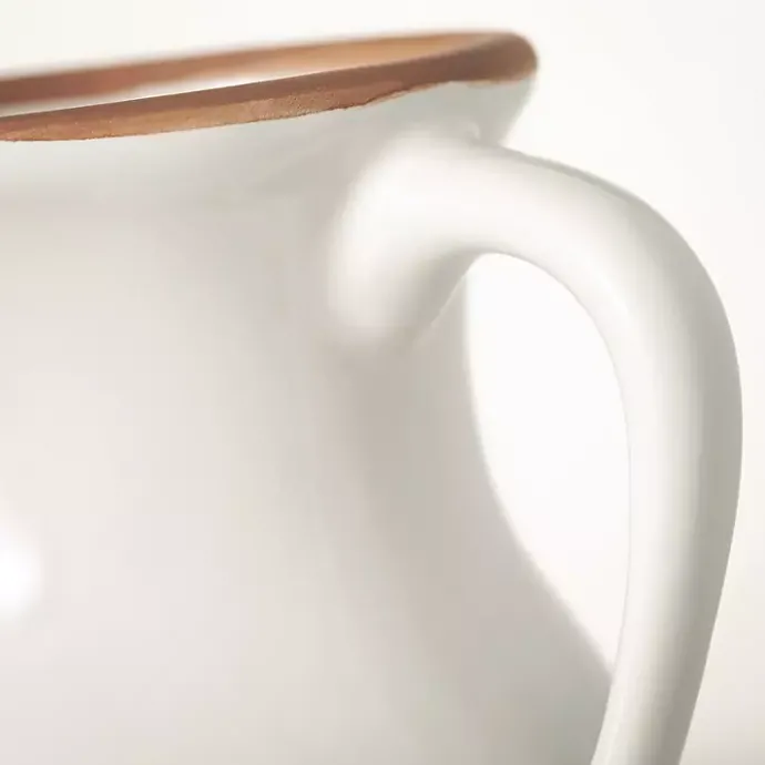 Sale Kirklands Home Natural Rimmed Urn Vase White