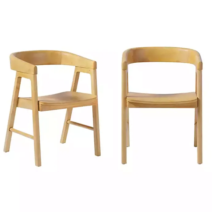 Hot Kirklands Home Natural Rounded Modern Dining Chairs, Set of 2 Tan