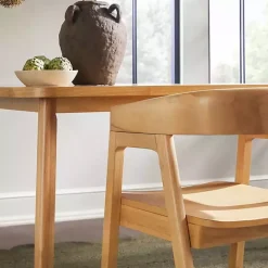 Hot Kirklands Home Natural Rounded Modern Dining Chairs, Set of 2 Tan