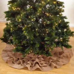 Hot Kirklands Home Natural Ruffled Jute Tree Skirt, 72 in. Tan