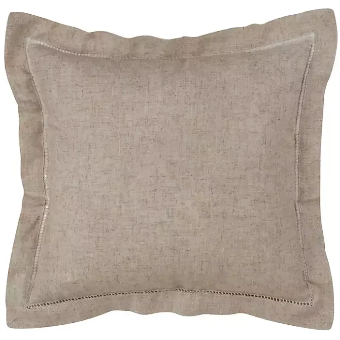 Best Kirklands Home Natural Rustic Hemstitched Throw Pillow Tan