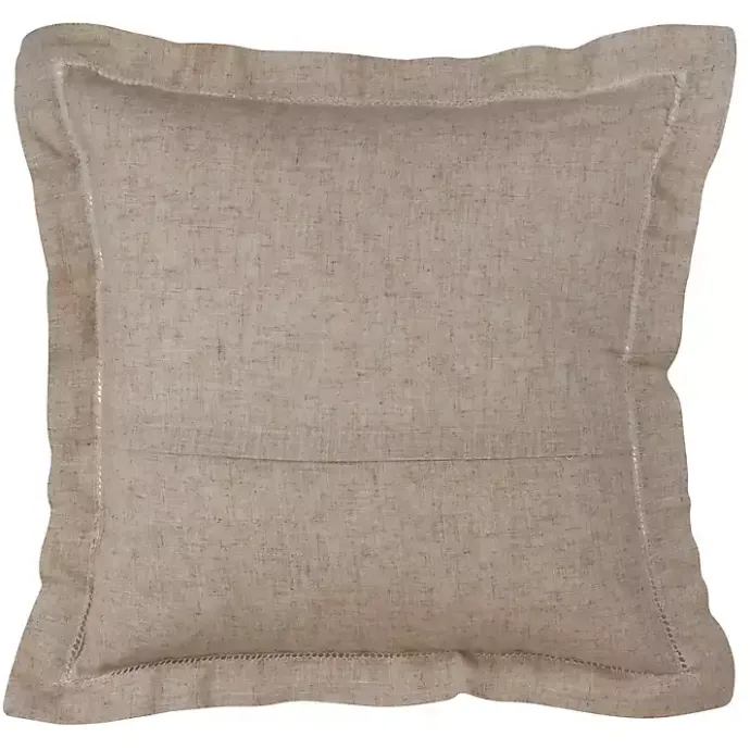 Best Kirklands Home Natural Rustic Hemstitched Throw Pillow Tan