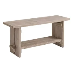 Sale Kirklands Home Natural Rustic Whitewashed Mango Wood Bench Tan