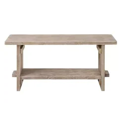 Sale Kirklands Home Natural Rustic Whitewashed Mango Wood Bench Tan