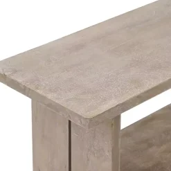 Sale Kirklands Home Natural Rustic Whitewashed Mango Wood Bench Tan