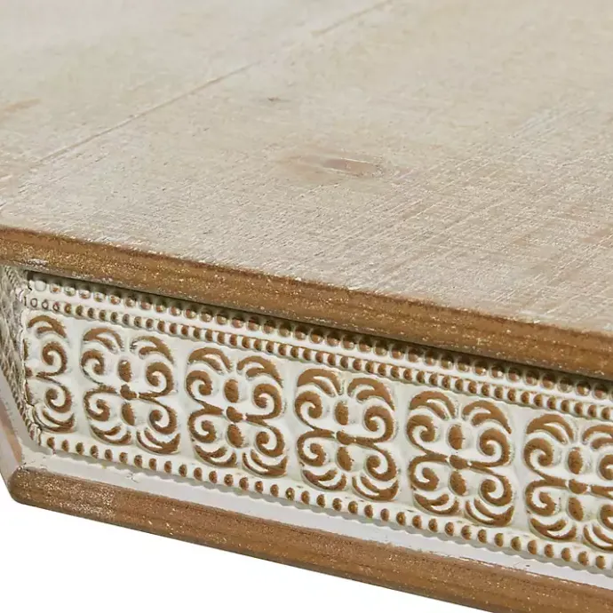 Kirklands Home Natural Rustic Wood Octagon Accent Table