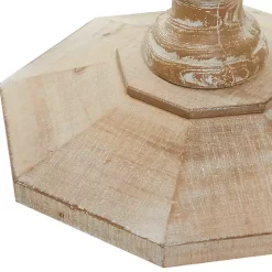 Kirklands Home Natural Rustic Wood Octagon Accent Table