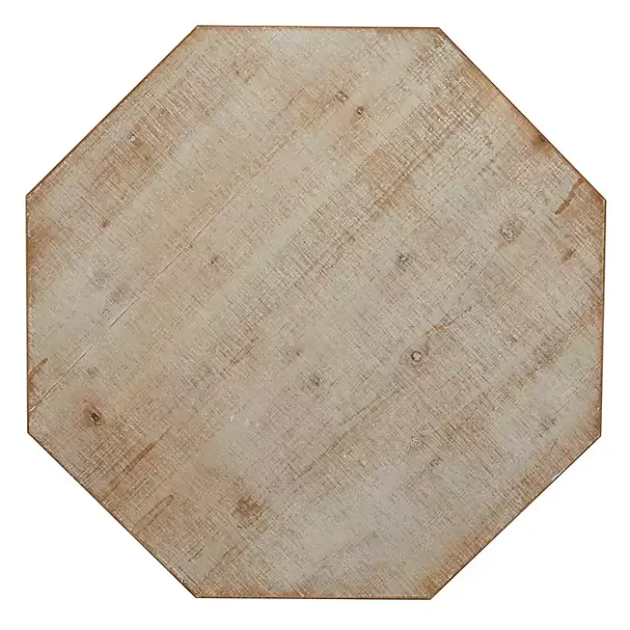 Kirklands Home Natural Rustic Wood Octagon Accent Table