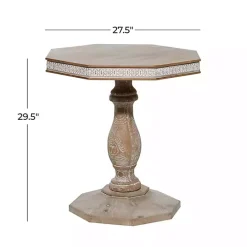 Kirklands Home Natural Rustic Wood Octagon Accent Table