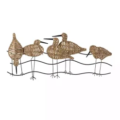Sale Kirklands Home Natural Seagrass and Metal Birds Wall Plaque