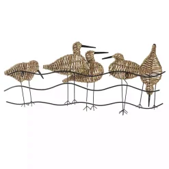 Sale Kirklands Home Natural Seagrass and Metal Birds Wall Plaque