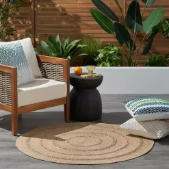 Sale Kirklands Home Natural Seagrass Indoor/Outdoor Area Rug, 3x3 Tan