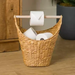 Discount Kirklands Home Natural Seagrass Toilet Paper Holder Basket Tan