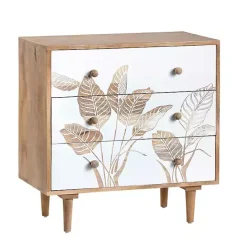 Outlet Kirklands Home Natural Seaside Tropical Leaves 3-Drawer Chest