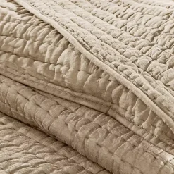 Discount Kirklands Home Natural Serene Quilted 3-pc. Queen Coverlet Set Tan