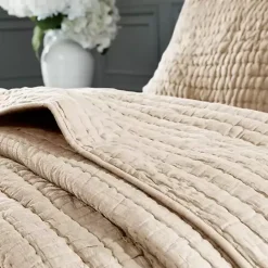 Discount Kirklands Home Natural Serene Quilted 3-pc. Queen Coverlet Set Tan