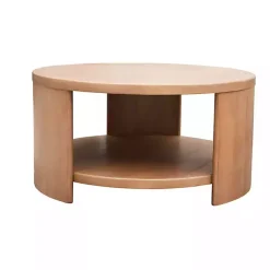 Kirklands Home Natural Skye Round Coffee Table Tan