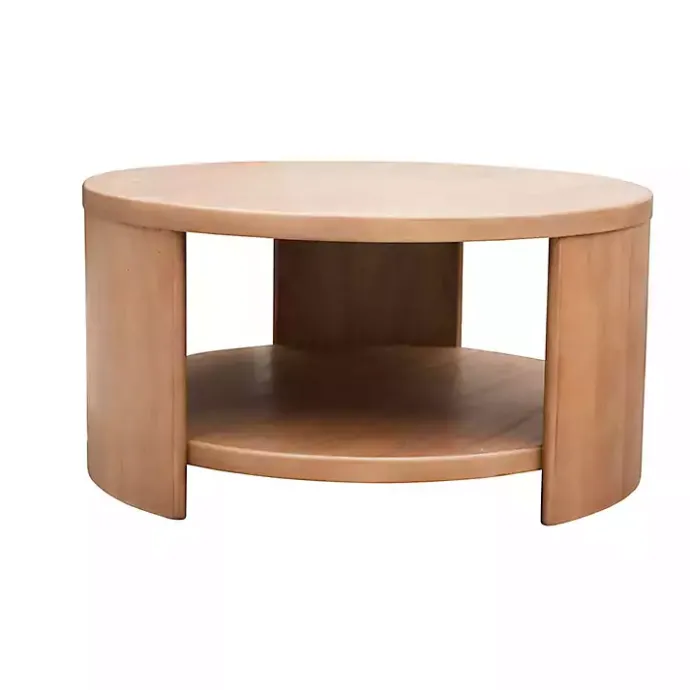 Kirklands Home Natural Skye Round Coffee Table Tan