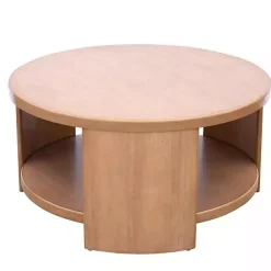 Kirklands Home Natural Skye Round Coffee Table Tan