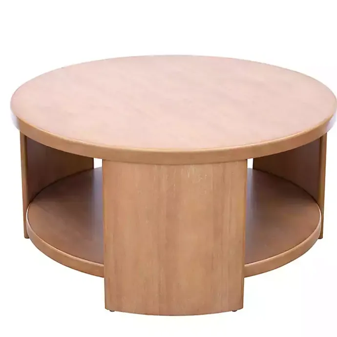 Kirklands Home Natural Skye Round Coffee Table Tan